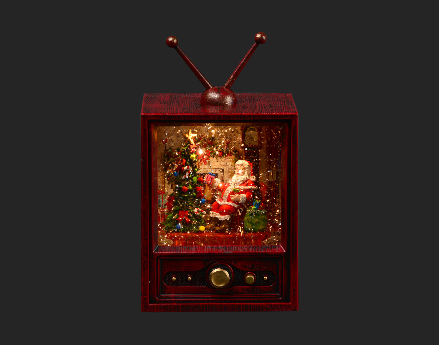 Timeless Festivity: 9" LED Vintage TV Water Globe with Santa - Illuminate Your Holidays with Retro Elegance!