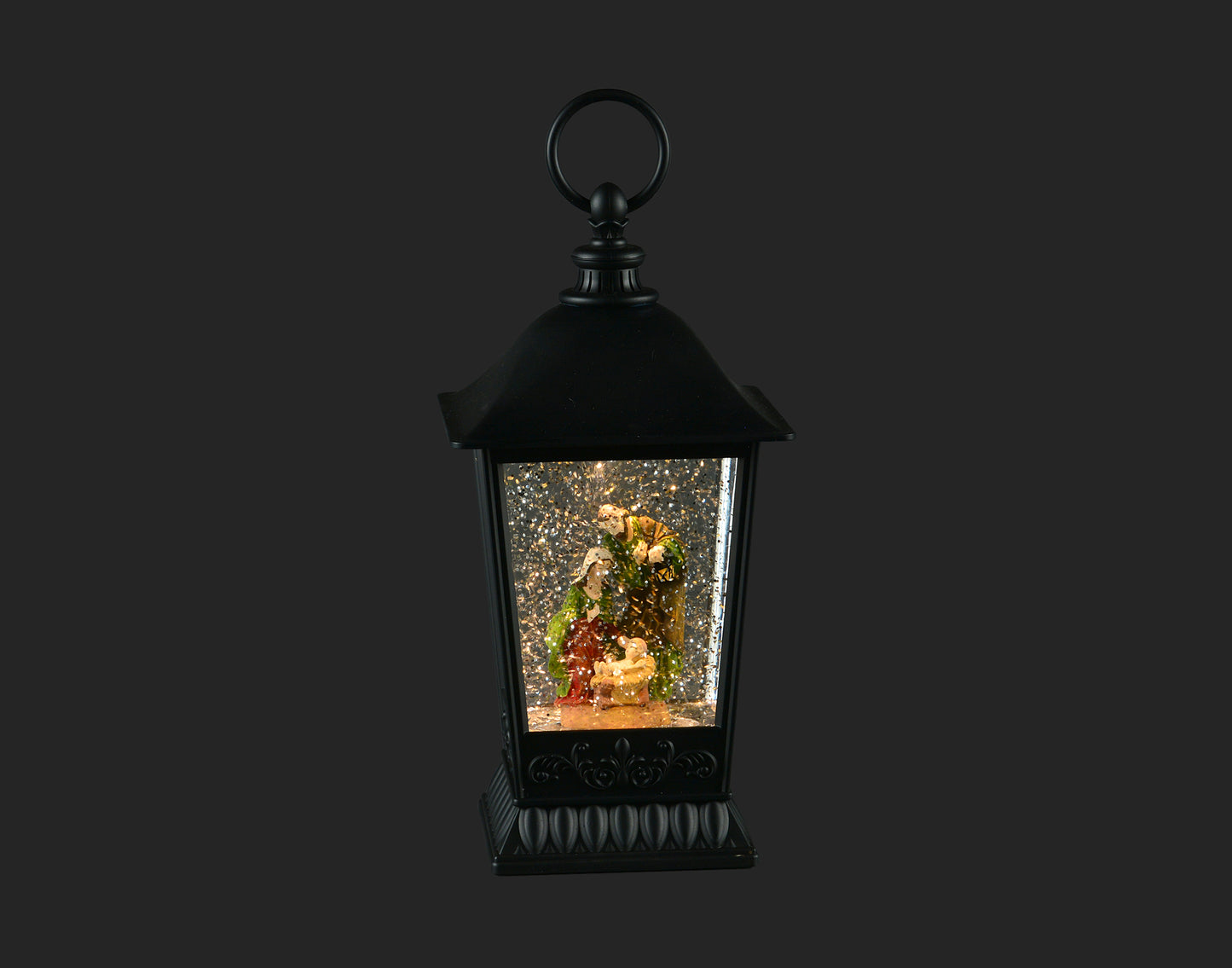 Discover Holiday Radiance: 9.5" LED Lantern Holy Family Water Globe - Illuminate Your Festivities with this Stunning Christmas Centerpiece!