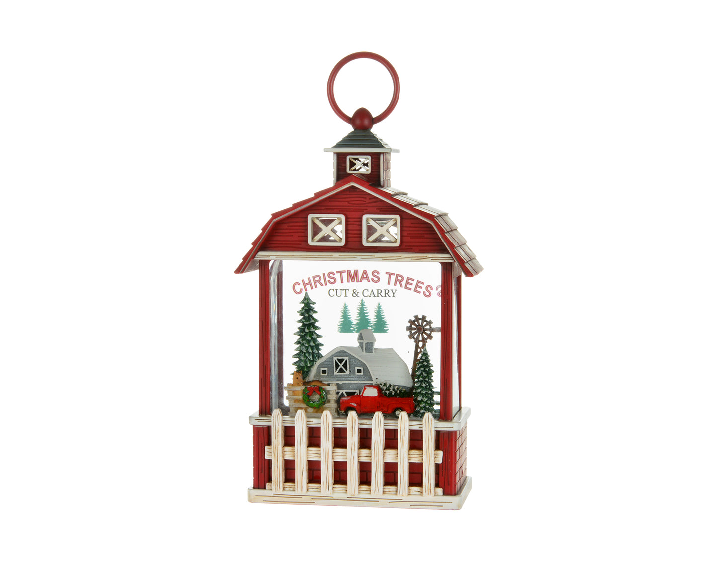 Capture the Season: 9.5" Barn Water Globe - Featuring Truck and House for a Cozy Christmas Atmosphere!