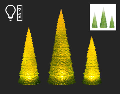 Radiant Festivity: Set of 3 Illuminated Christmas Trees – Transform Your Space with Glowing Holiday Elegance!