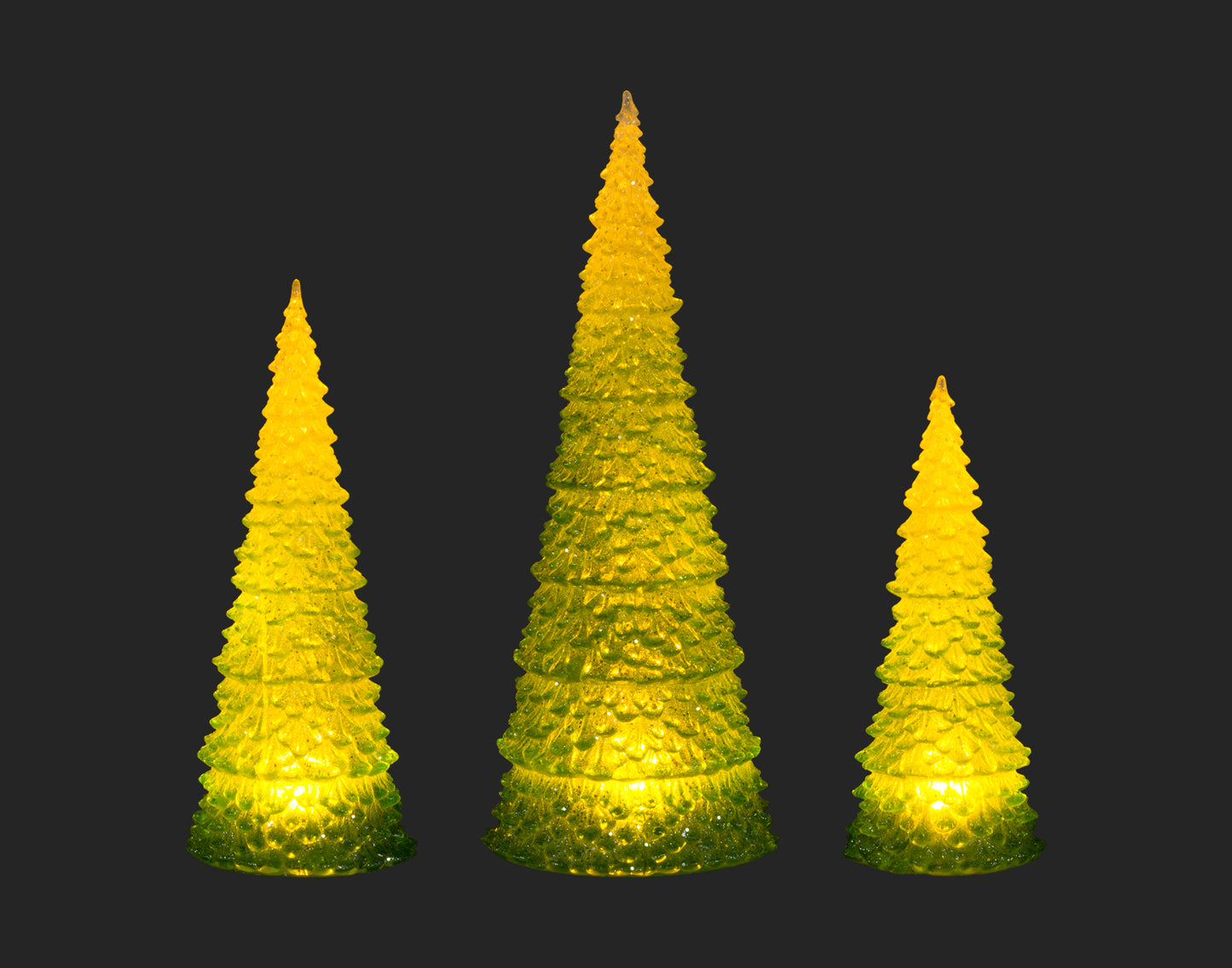 Radiant Festivity: Set of 3 Illuminated Christmas Trees – Transform Your Space with Glowing Holiday Elegance!