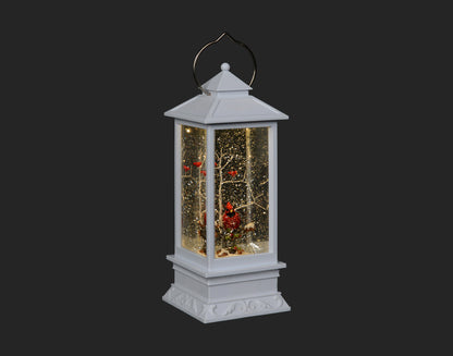 Radiant Winter Bliss: Explore the 11" White Cardinal Lantern with Lights - Your Perfect Holiday Home Accent!