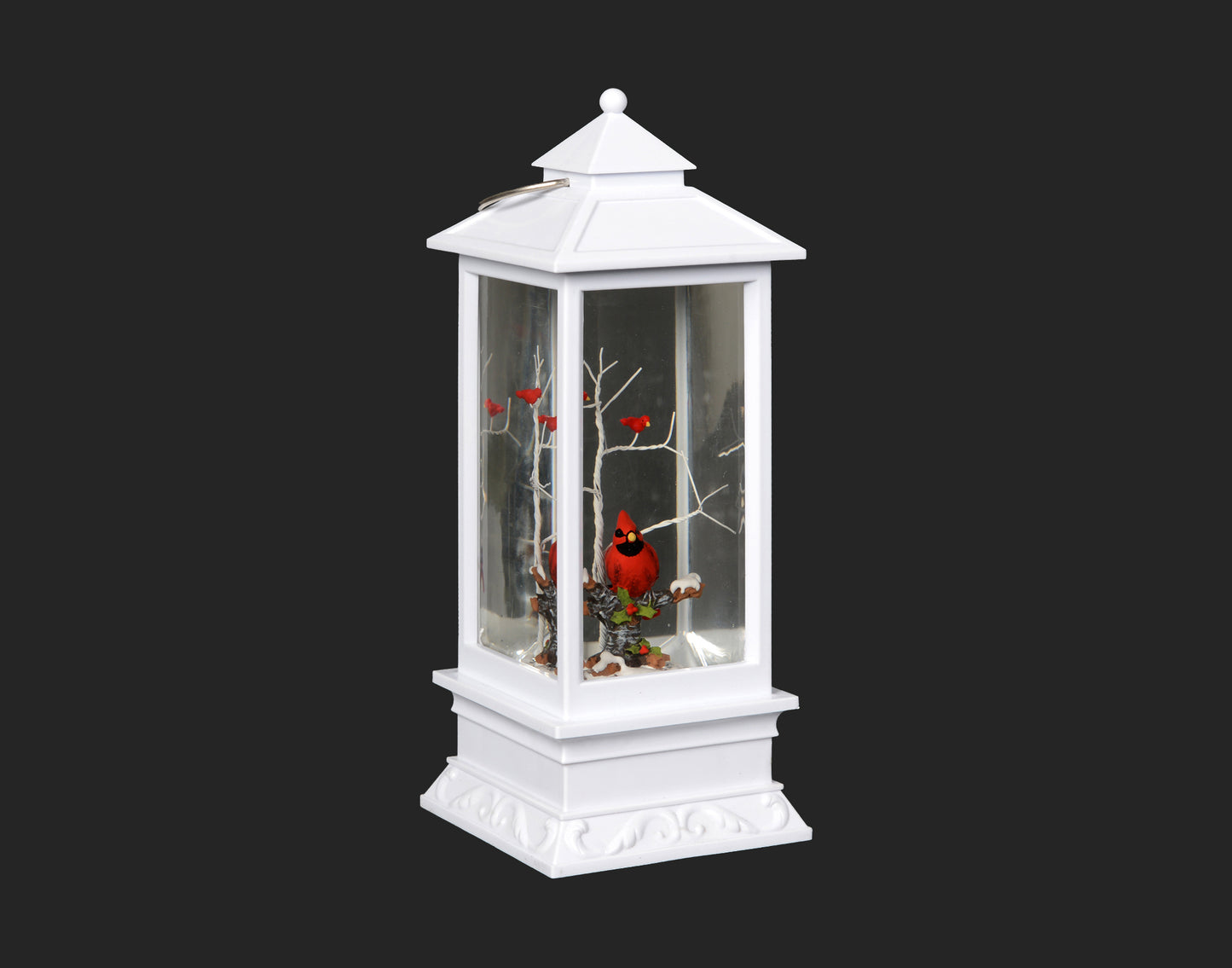 Radiant Winter Bliss: Explore the 11" White Cardinal Lantern with Lights - Your Perfect Holiday Home Accent!