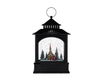 Top-Selling Snow Globes: Black Lantern with Carolers and LED Lights - Enhance Your Holidays with Premium Festive Decor