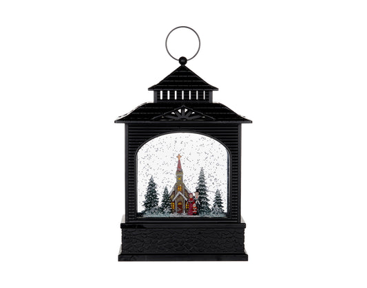 Top-Selling Snow Globes: Black Lantern with Carolers and LED Lights - Enhance Your Holidays with Premium Festive Decor