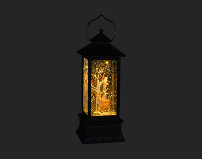 Top-Rated Elegance: 11" Black LED Lantern with Graceful Deer - Enhance Your Holiday Ambiance with this Stunning Decorative Piece!