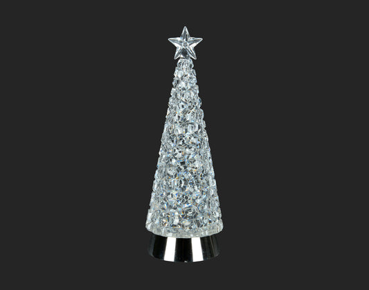 Twinkle and Shine: 14.5" White LED Christmas Tree - Modern Christmas Decor with Festive Brilliance!