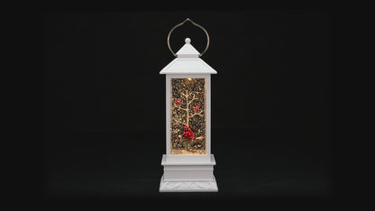 Radiant Winter Bliss: Explore the 11" White Cardinal Lantern with Lights - Your Perfect Holiday Home Accent!