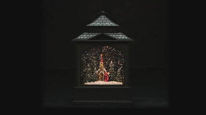 Top-Selling Snow Globes: Black Lantern with Carolers and LED Lights - Enhance Your Holidays with Premium Festive Decor